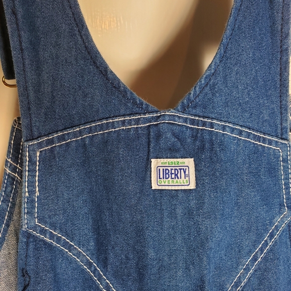Liberty Overalls Mens 42x30 Womens XL Blue Denim Bib Carpenter Workwear Hipster - Picture 11 of 13